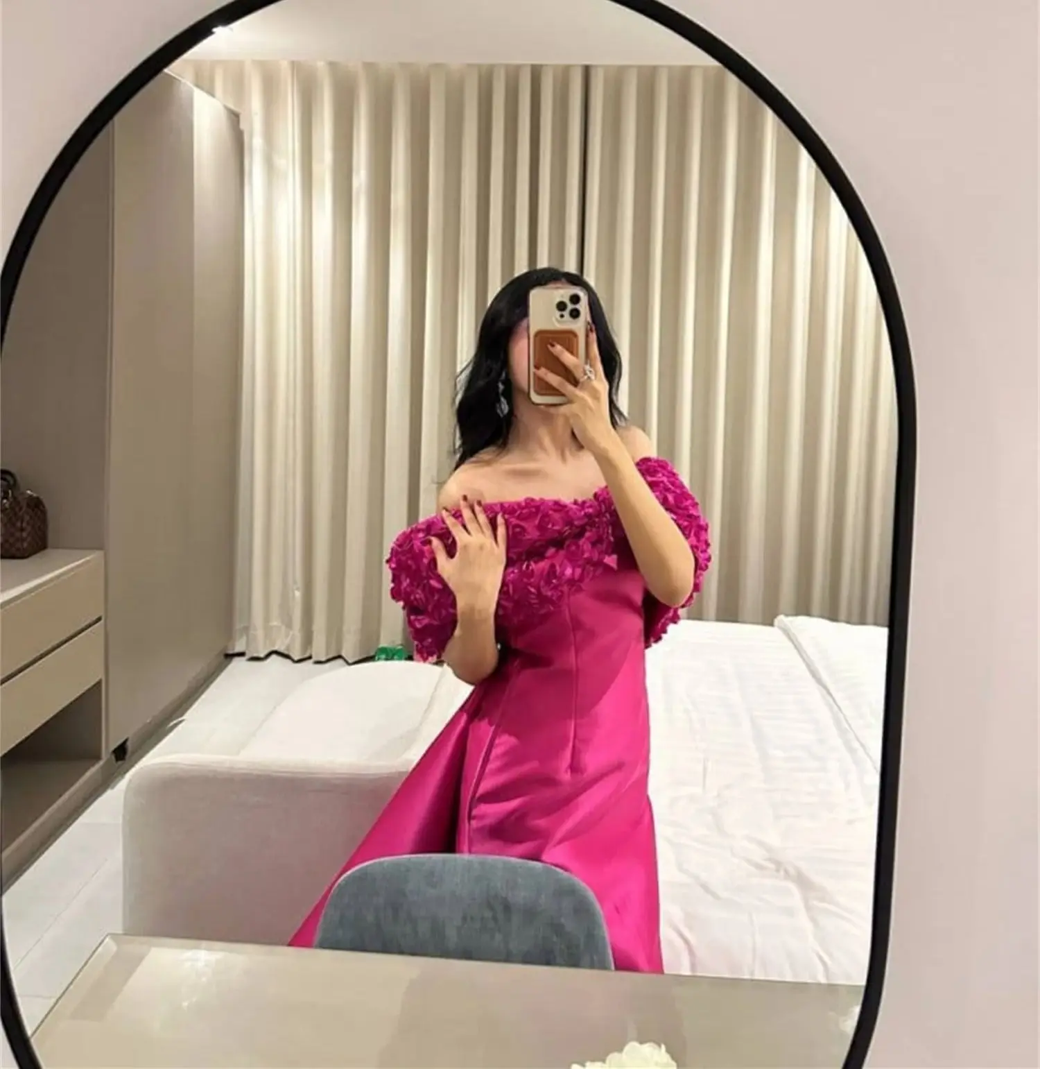 3D Flower Dubai Luxury Evening Dress Party Evening Elegant Luxury Celebrity customized Al-fitr Wedding Guest Dresses for Women