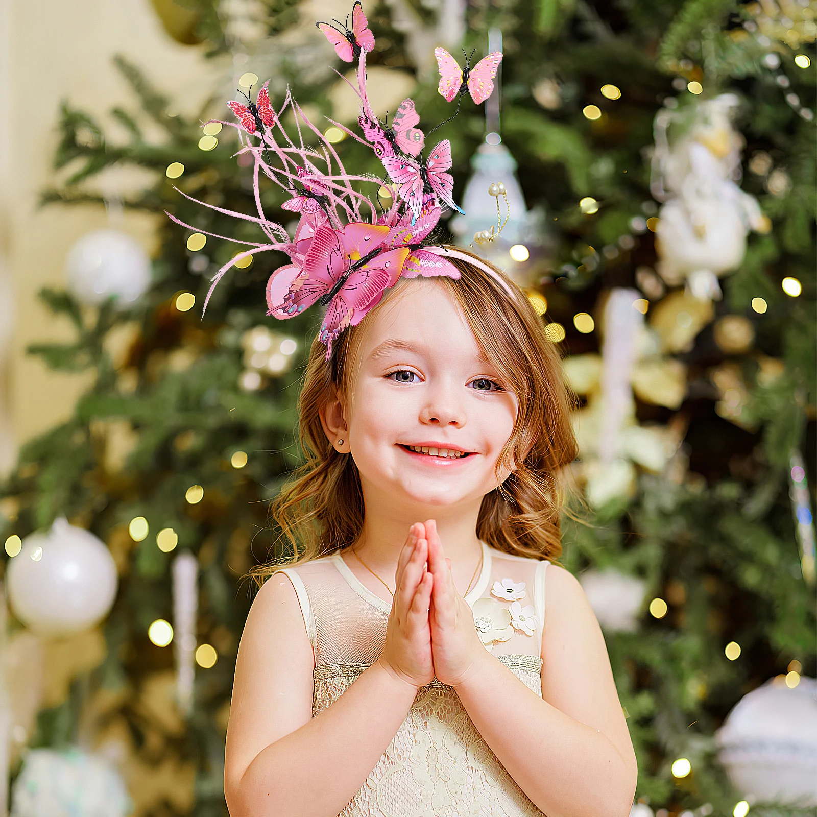 

Butterflies Fascinator Headband Stylish Soft Texture for Tea Party Wedding Cocktail Party Hair Accessories Fascinator Hat