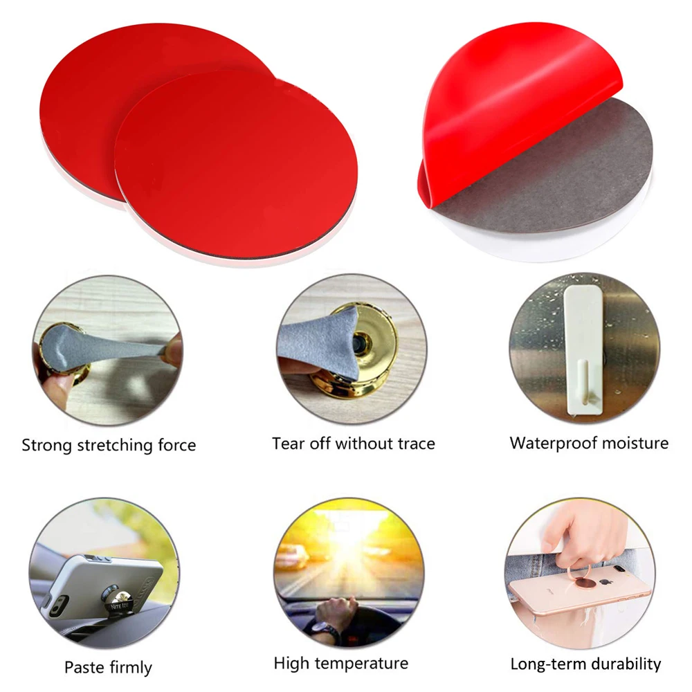 XMXCZKJ Two Sizes 10Pcs Round VHB Acrylic Foam Strong Double Sided Adhesive Office Paste Odorless Round Tape 1 mm Thickness