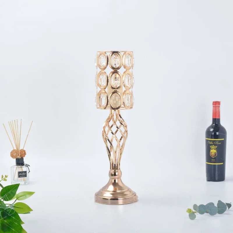 European Style Retro Crystal Candle Holder 50/60CM Tall Big Size Golden Candlestick For Event Home Wedding Decoration 2Pcs/Lot