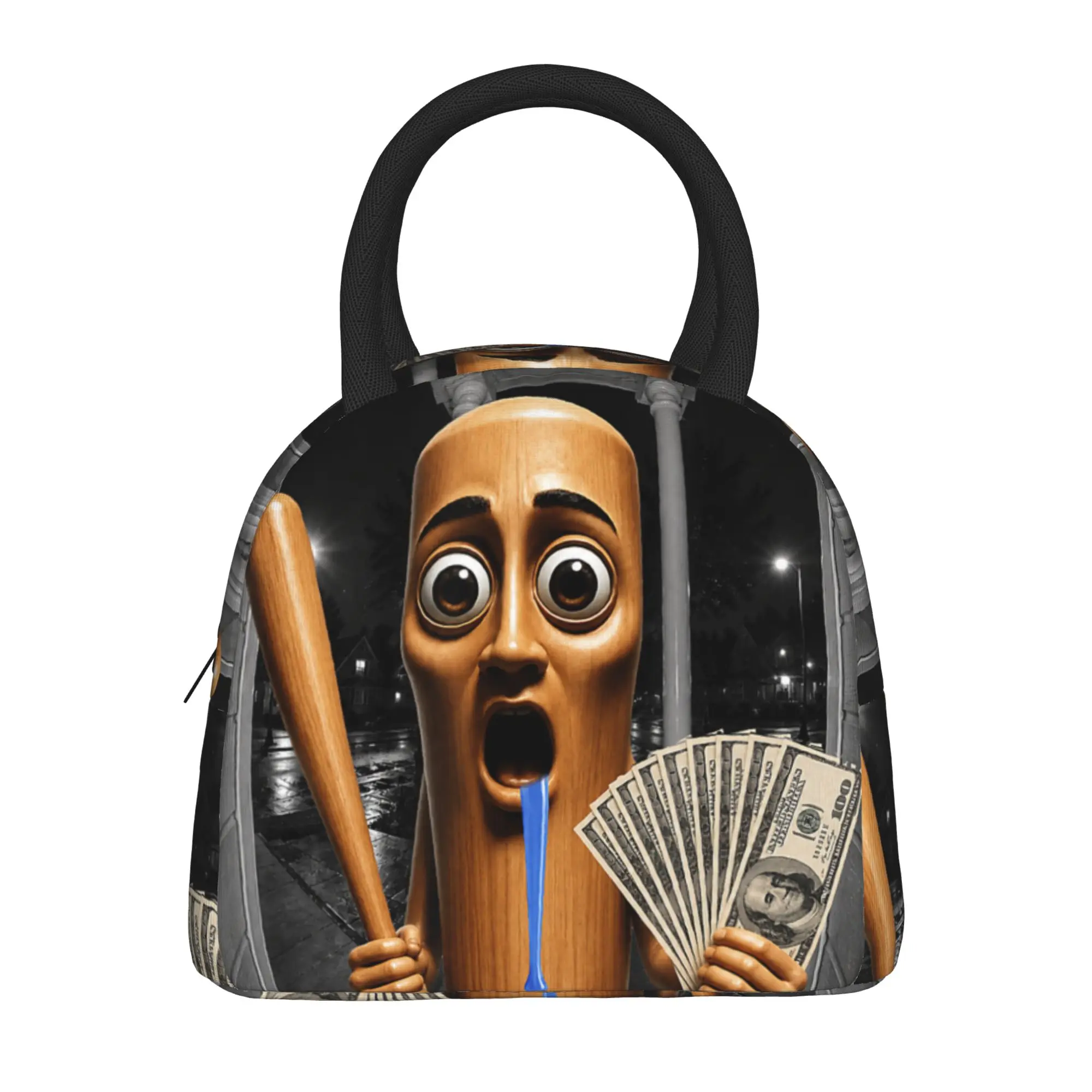 There is Motion at Your Front Tung Tung Sahur Drooling Money Lunch Bag For Women Designer Lunch Box Kawaii Office Cooler Bag