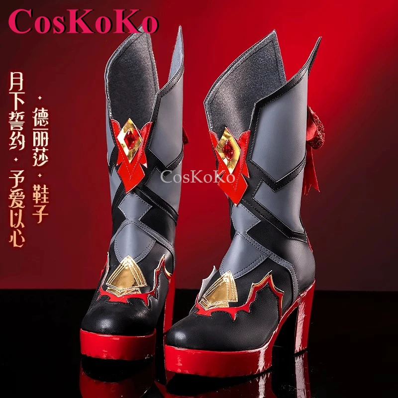 

CosKoKo Theresa Apocalypse Shoes Cosplay Game Honkai Impact 3 Fashion Universal High-Heeled Boots Party Role Play Accessories