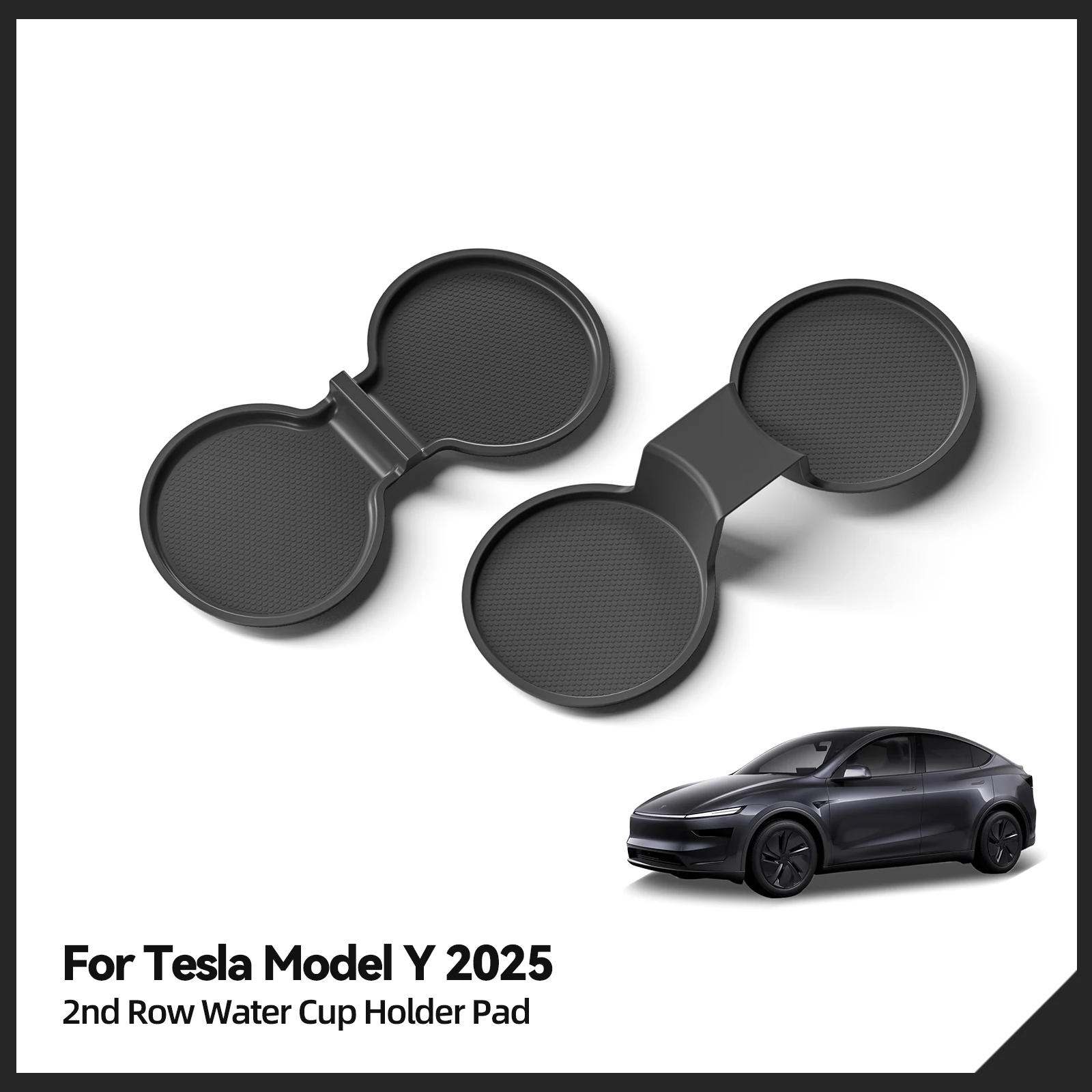 

Для Tesla Model Y Launch 2025 Juniper, центральная консоль, подставка для чашек, задний ряд, противоскользящая подставка для чашек, аксессуары, ТПУ, черный
