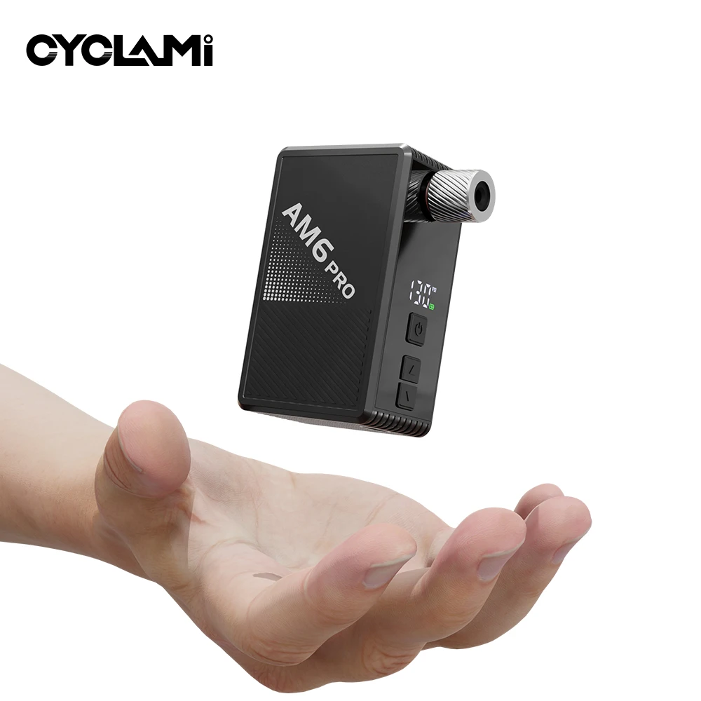 

130 PSI Bicycle Automatic Electric Air Pump Outdoor Portable Tire Inflator Bike Tire Pressure Display FV AV CYCLAMI AM6 Pro