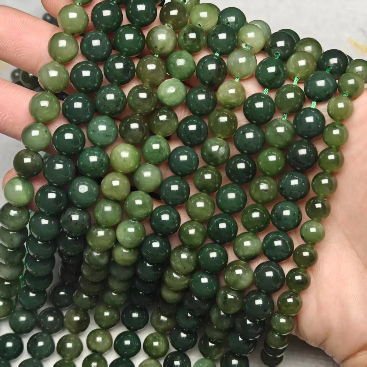 Großhandel Natürliche Hotan Jade Nephrit Jade 6mm 8mm 10mm Glatte Runde Perlen für Schmuckherstellung Design DIY Armband Geschenk – Detail 6
