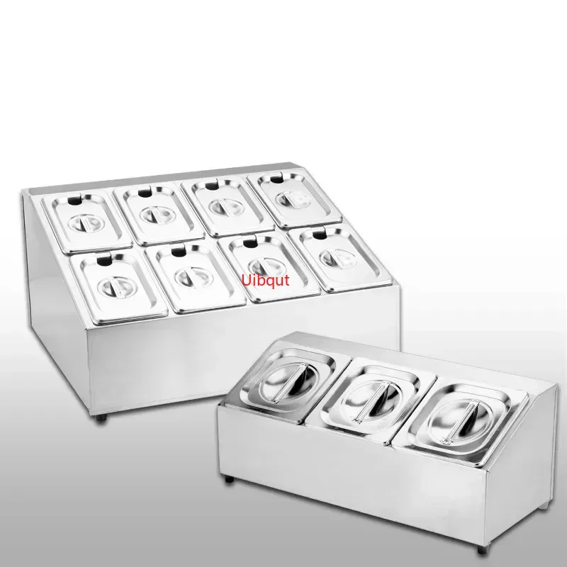 Square GN pan tray basin Seasoning Box Spice Storage Bottle Stainless Steel Condiment Container Kitchen for Salt/Pepper/Cumin