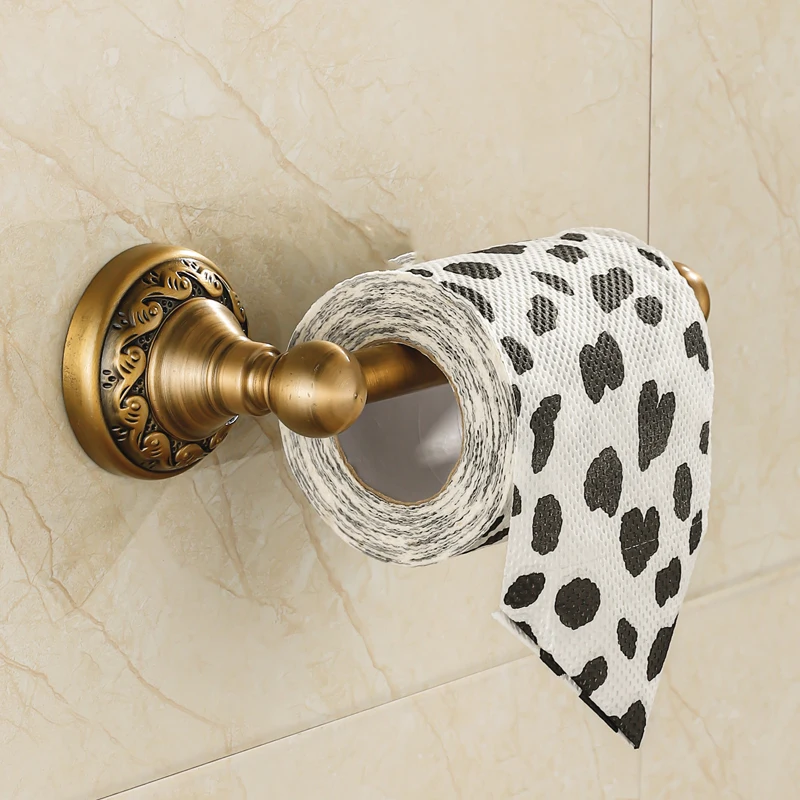 Toilet Paper Holder Wall Mounted Vintage Classic Bathroom  Antique Brass Roll Tissue Box Bathroom Accessories YT-13992