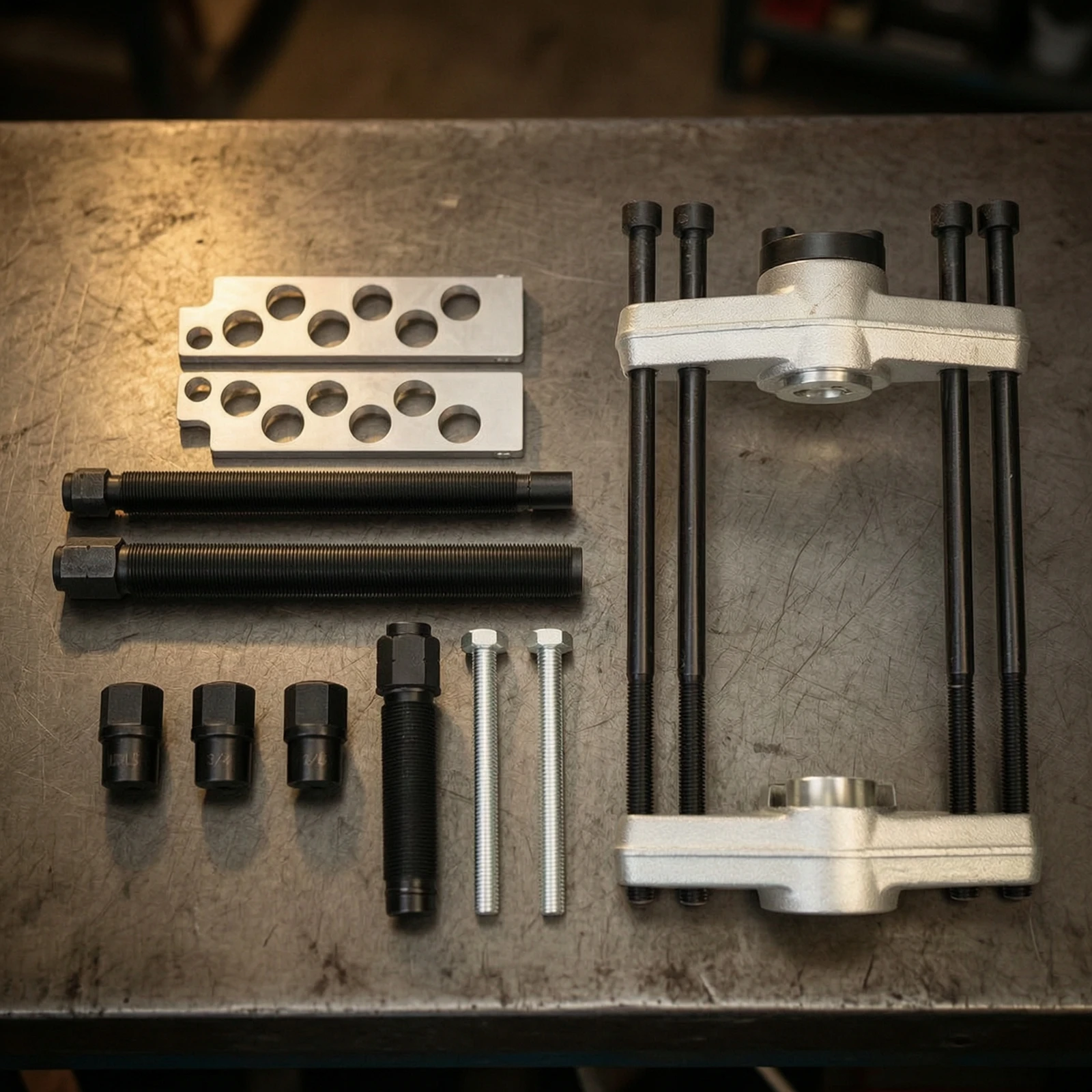King Pin Press Heavy-Duty King Pin Removal Tool Kingpin Removal Tool Easy to Use Press with Adapter Sleeves Versatile