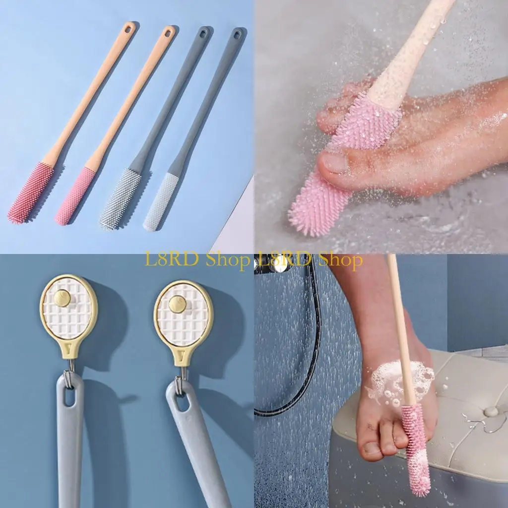 

L8RD Hygienic Foot Cleaning Brush With Detachable Hanger Deep Cleansing Toe Separator For Shower Gym Bag Storage