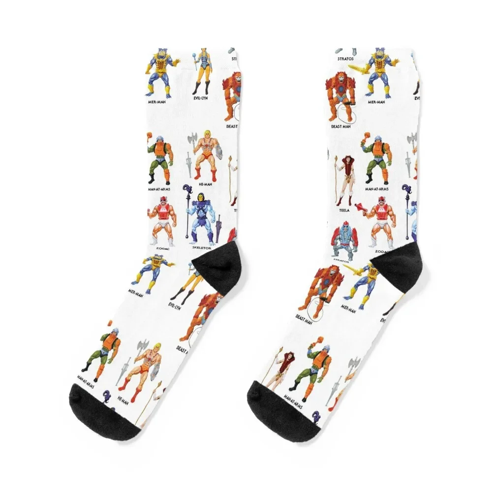 

Vintage Masters of the Universe Heroes & Villains! Vintage Toy Card Art Socks gifts custom Stockings Socks Male Women's