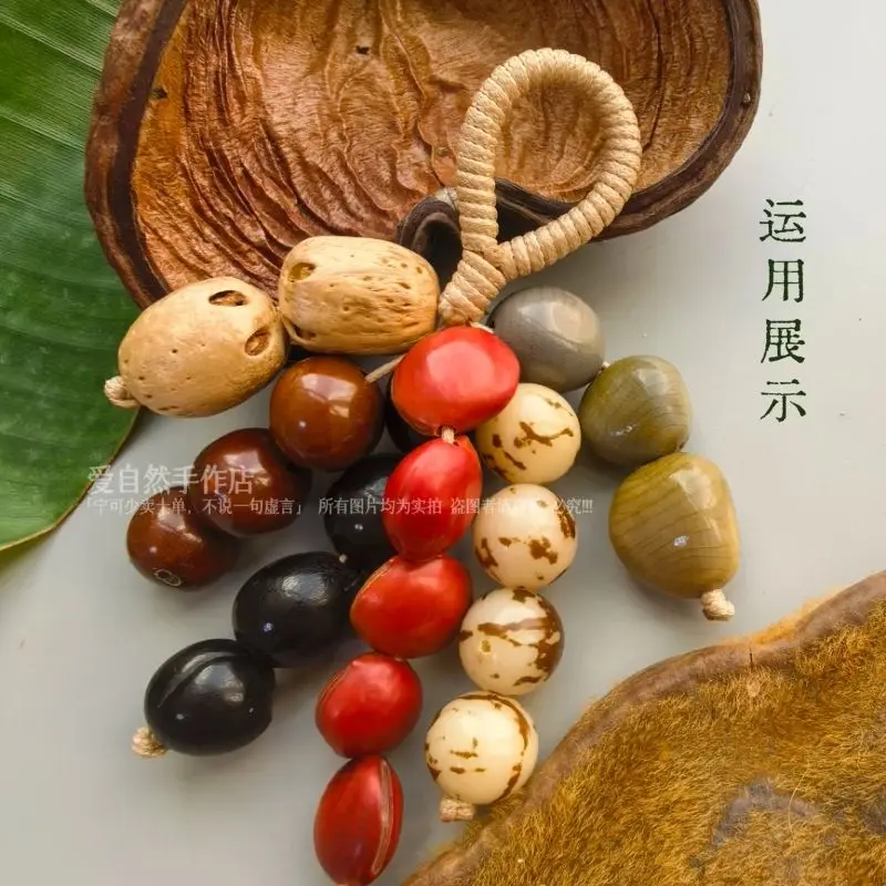 Natürliche Mahagoni-Fisch- und Fruchtperlen, große rote Bohnen-Bodhi-Perlen, achtzehn Kinderarmband-DIY-Zubehörteile – Detail 2