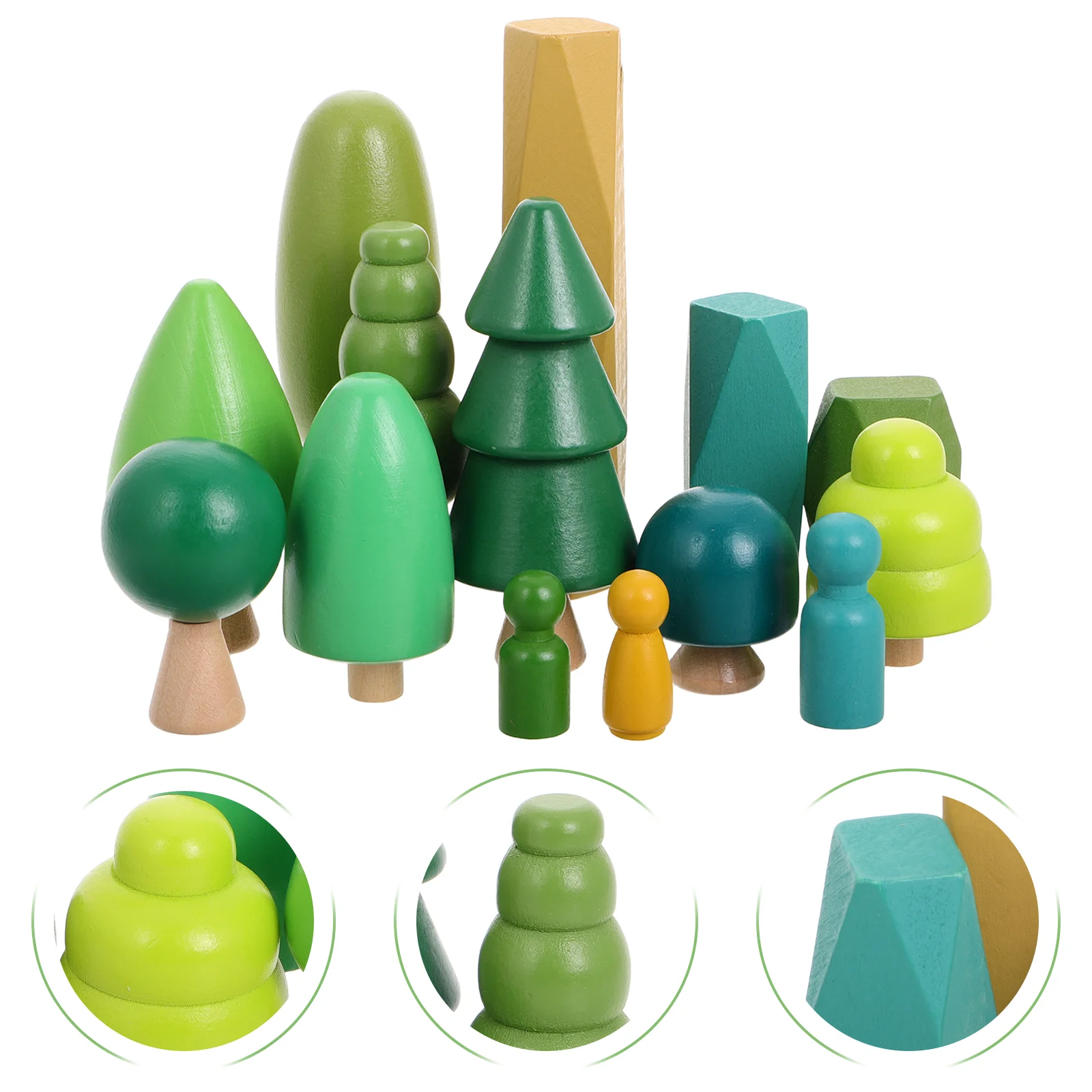 Wooden Craft Forest Tree Toys Mini Kits Cake Decorations Trees Balance Educational Preschool