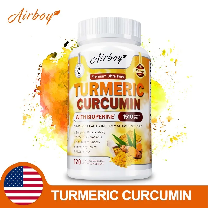 

Turmeric Curcumin Capsules - Promote Digestion & Absorption, Supports Cognitive Health, Improves Mobility, Enhance Immunity