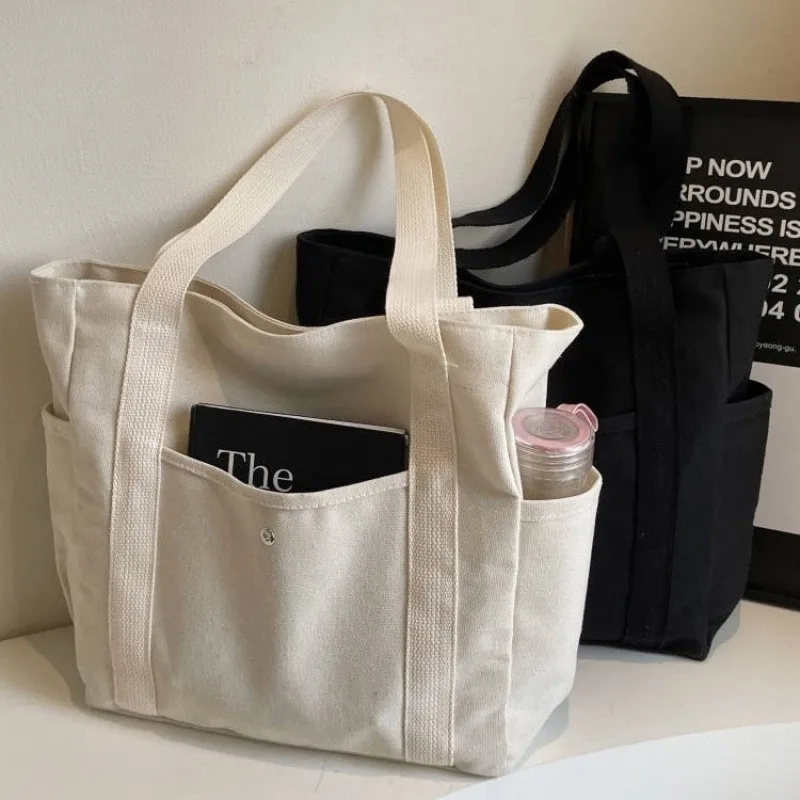 

Stylish Canvas Tote Bag for Women – Large Capacity Shoulder Bag for Work College, Vintage Casual Handbag for Everyday