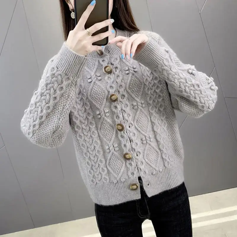 Spring Autumn Knitted Cardigan for Small Men 2024 New Casual Jacket for Women Loose Small Fragrant Style Women\'s Short Jacket