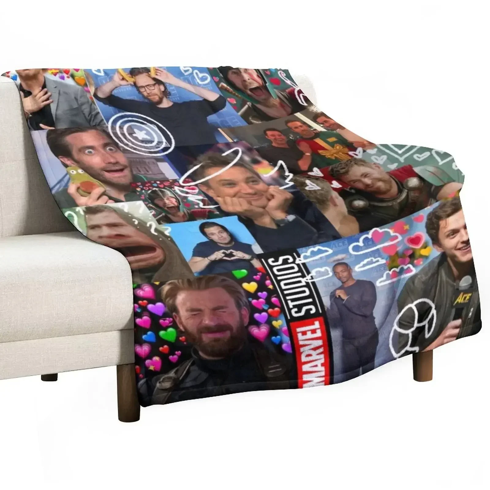 M A R V E L men collage Throw Blanket Soft Beds Cute Blankets