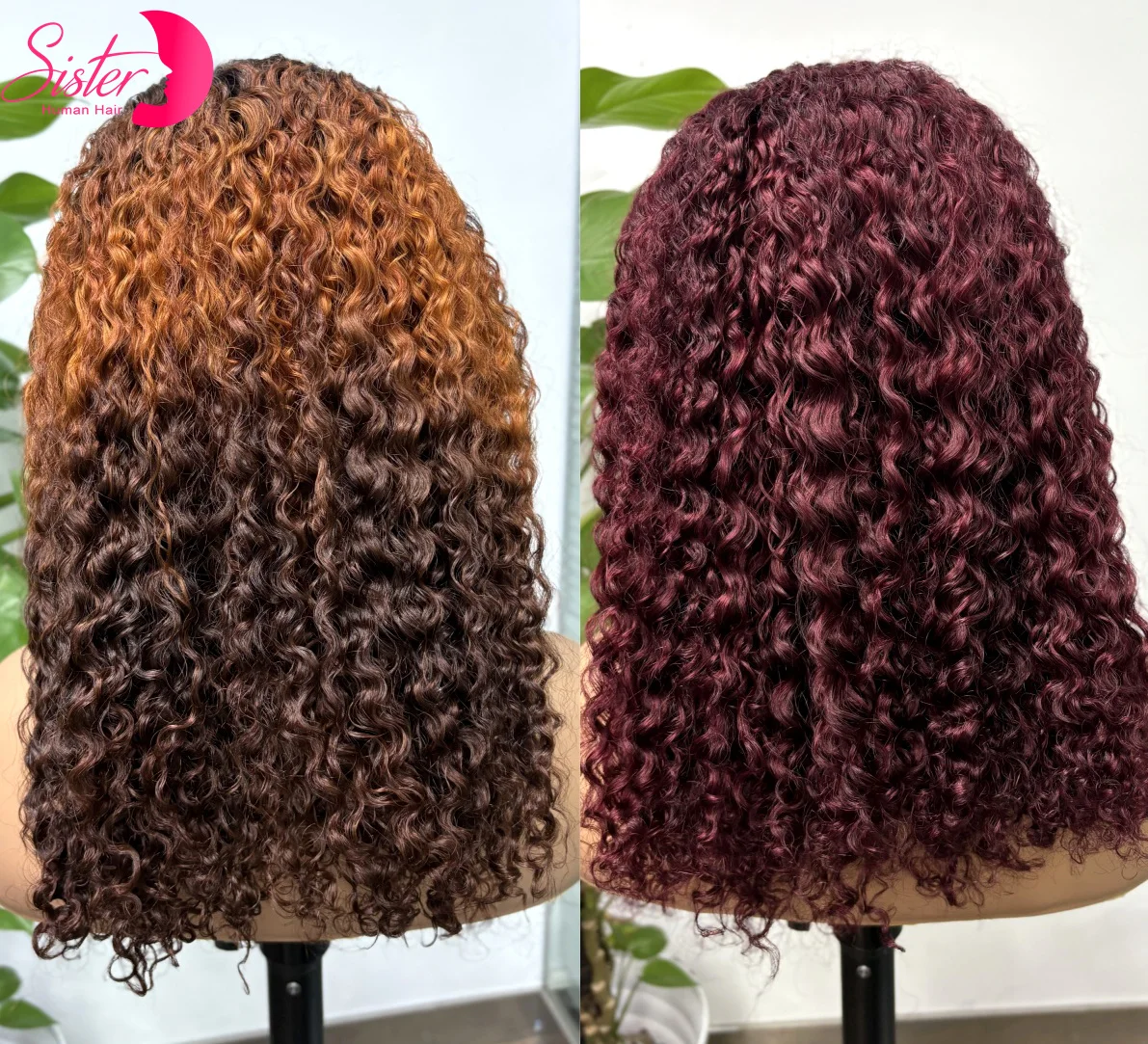 

250% Density Burgundy 99J# Wave Human Hair Wigs 13x4 Lace Frontal Burmese Bouncy Curly Hair Wig PrePlucked Remy for Women