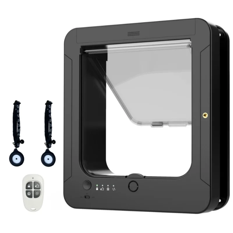 Electronic Induction Dog Cat Door Automatic Smart Pet Safe Door Cat Flap with Microchip Sensor Controllable Direction Cat
