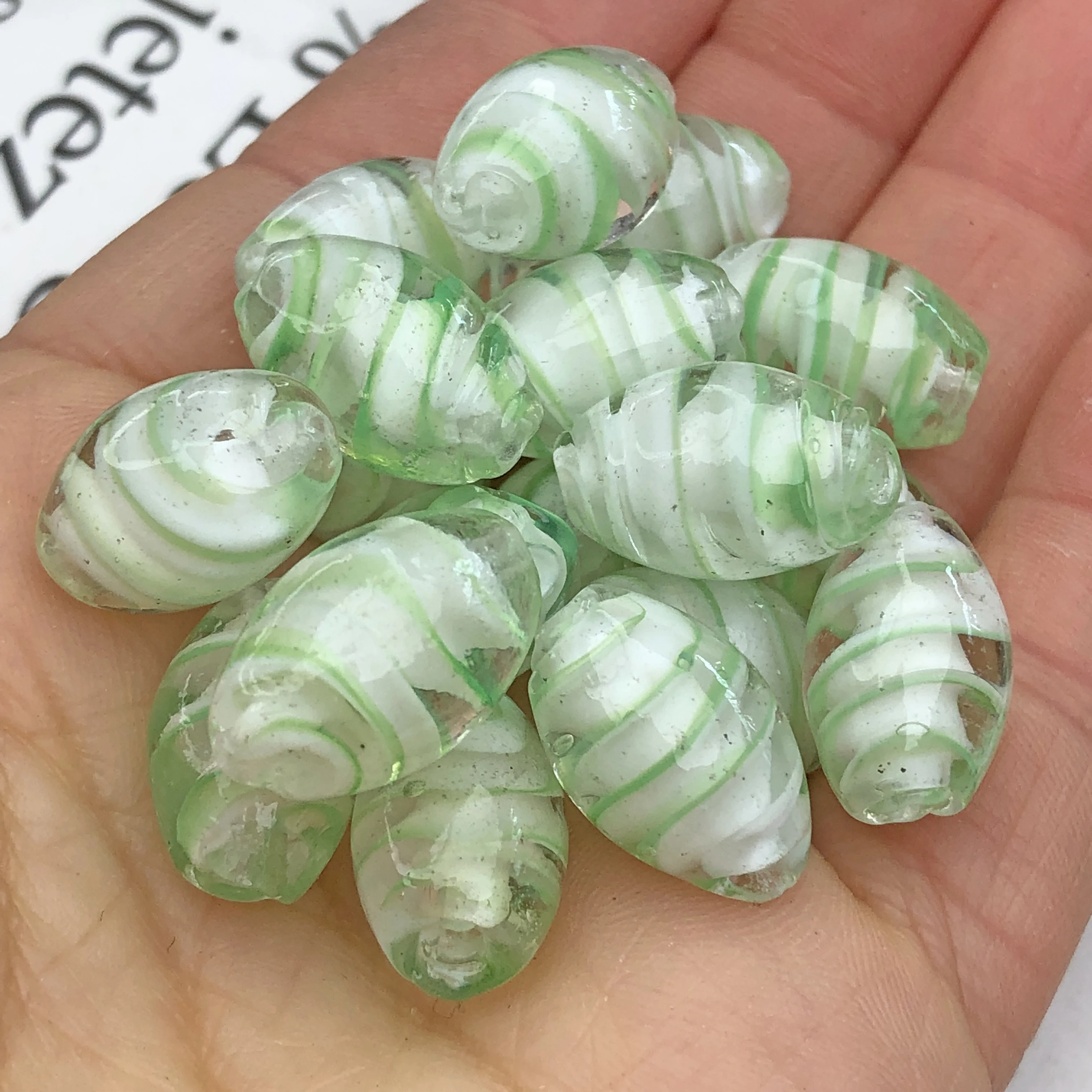 11x18mm Murano Oval Shape Stripes Clear Lampwork Crystal Glass Crafts Beads For Jewelry Making Diy Bracelet Accessories Findings