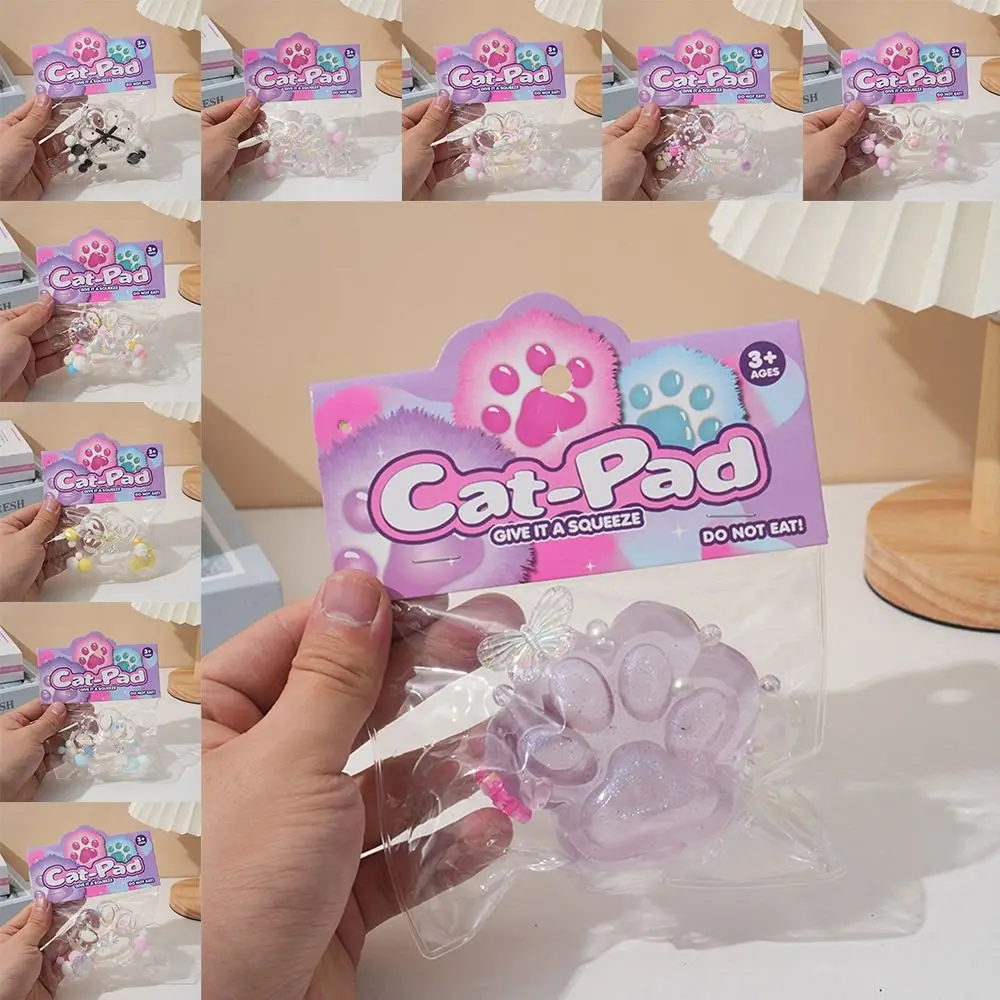 New Cartoon Squeeze Cat Paw Toys Slow Rising Hand Relax Gifts Amethyst Cat Paw Sticky Squeeze Toy