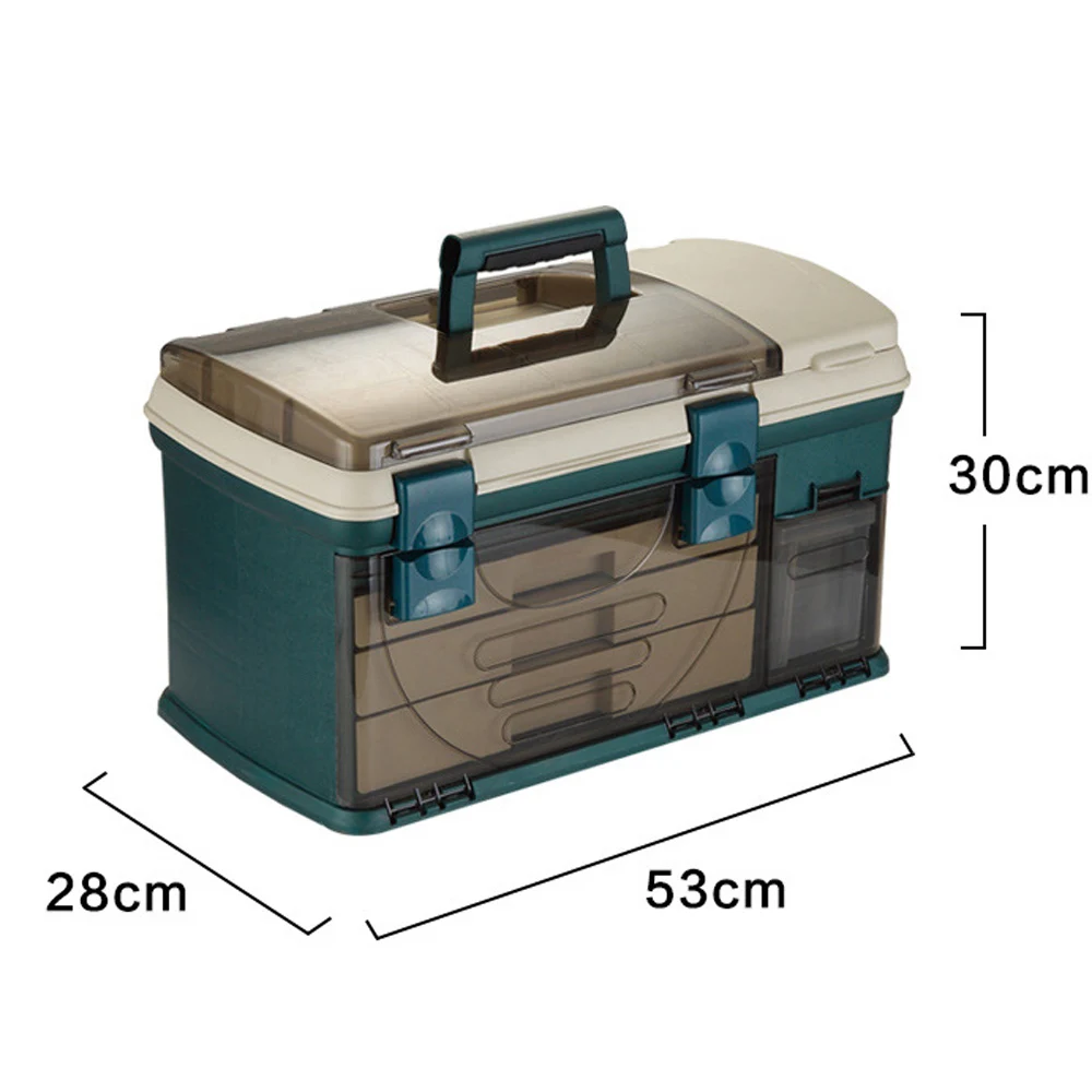 Large Capacity Box 53*28*30cm Rock Fishing Reel Lure Tool Storage Boxes for Sea Carp Fishing Fake Bait Case Accessories Tackle