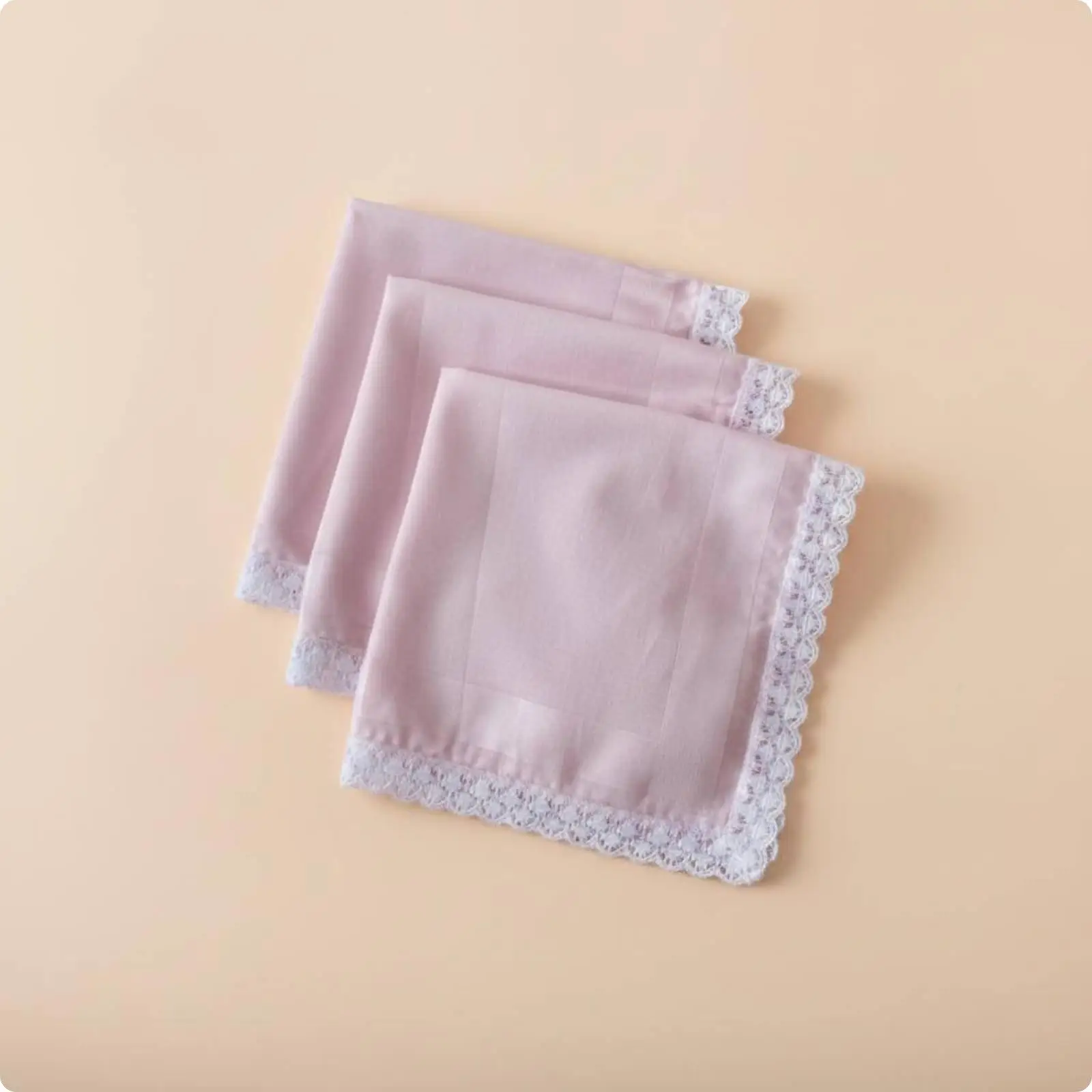 Cotton Lace Handkerchief Set Vintage Floral Square Handkerchief for Women Girls Wedding Table Decor