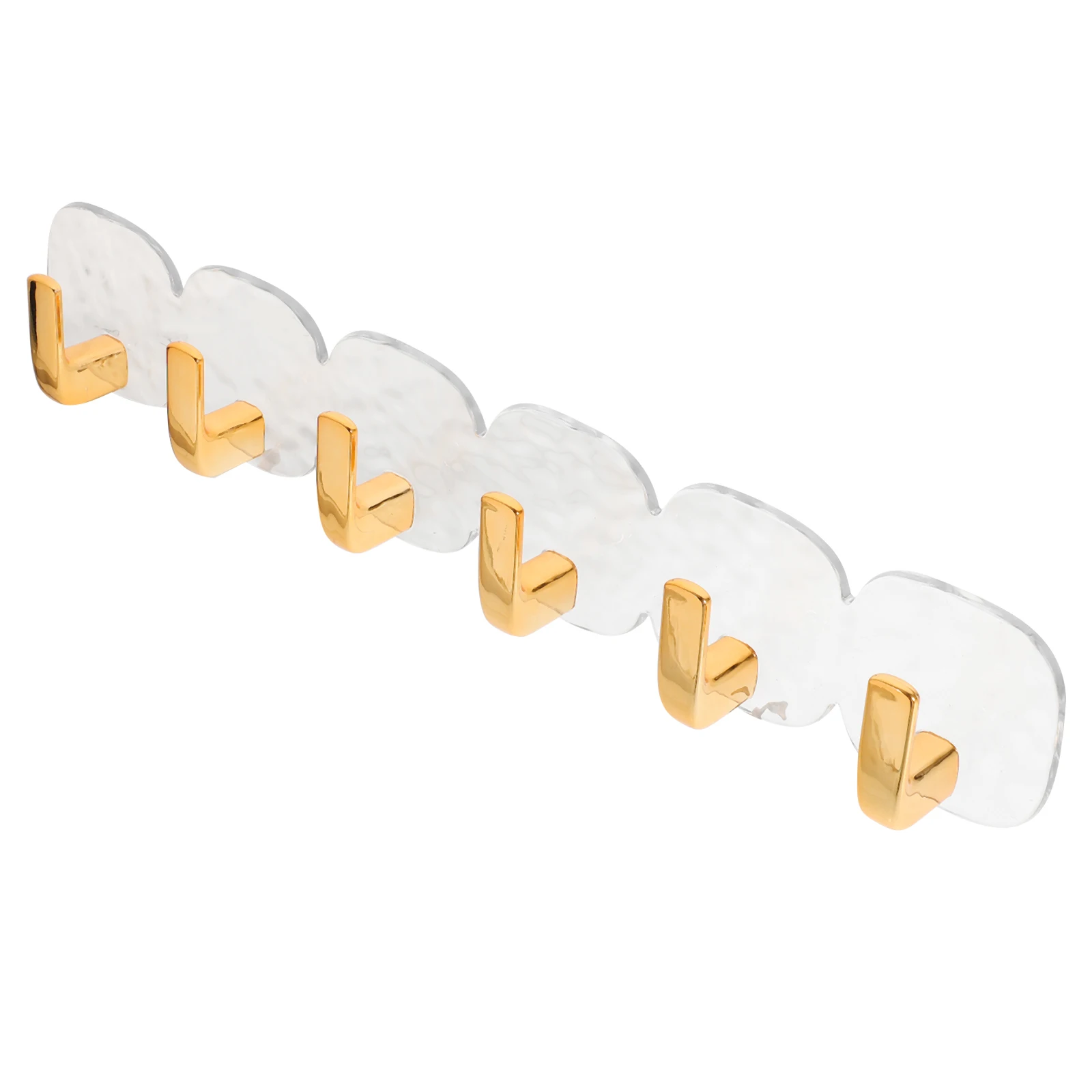 

Hooks Multi-Use Transparent Luxury Kitchen Bathroom Wall Mounted Door Key Rack Golden Rust Proof Organize