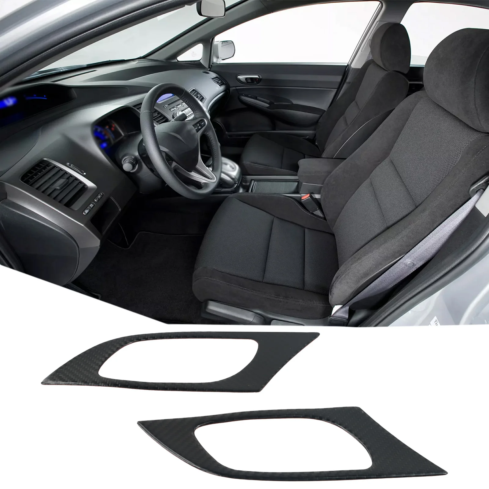 

Auto Parts Handle Cover Trim Black Car Accessories Fiber+epoxy Coating Replacement Tool For Honda Civic 9 Coupe