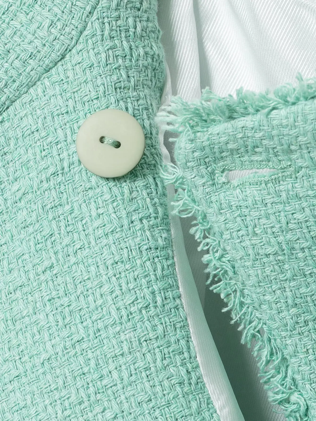 TFMLN Modische Damenjacke mit Rundhalsausschnitt, Asymmetrisch, Einreihig, Schlank Geschnitten, Lange Ärmel, Kurzer Mantel, Schick, Herbst 2026 Neu – Detail 10