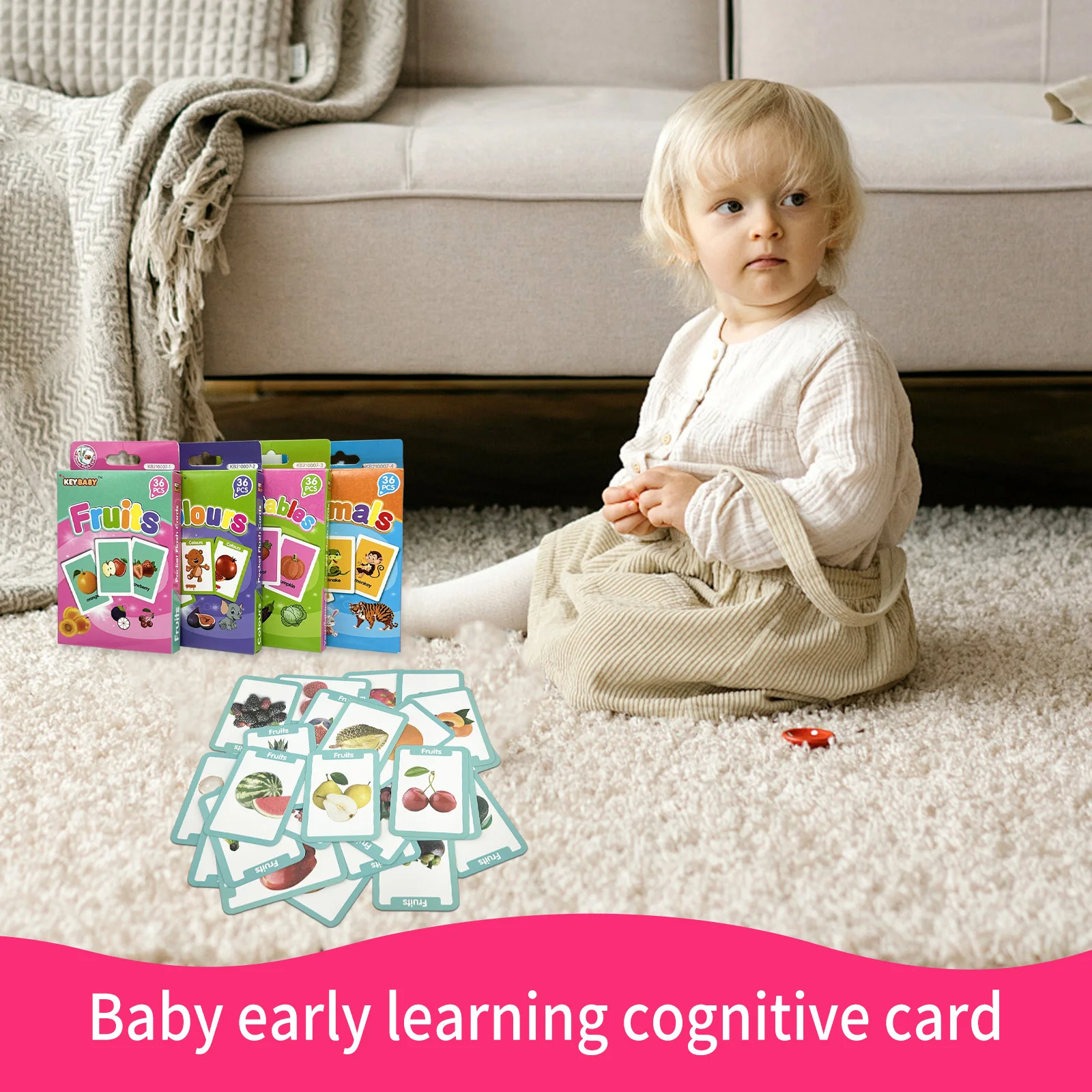 بطاقات تعلم مونتيسوري للأطفال من سن 1 إلى 3 سنوات، بطاقات التعليم المبكر للفواكه والخضروات وألوان الحيوانات #2