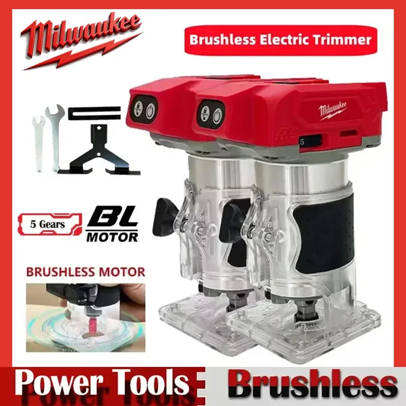

Milwaukee Brushless Trimmer Cordless Electric Router 18V Battery Powered for Carpenter Milling Engraving Slotting