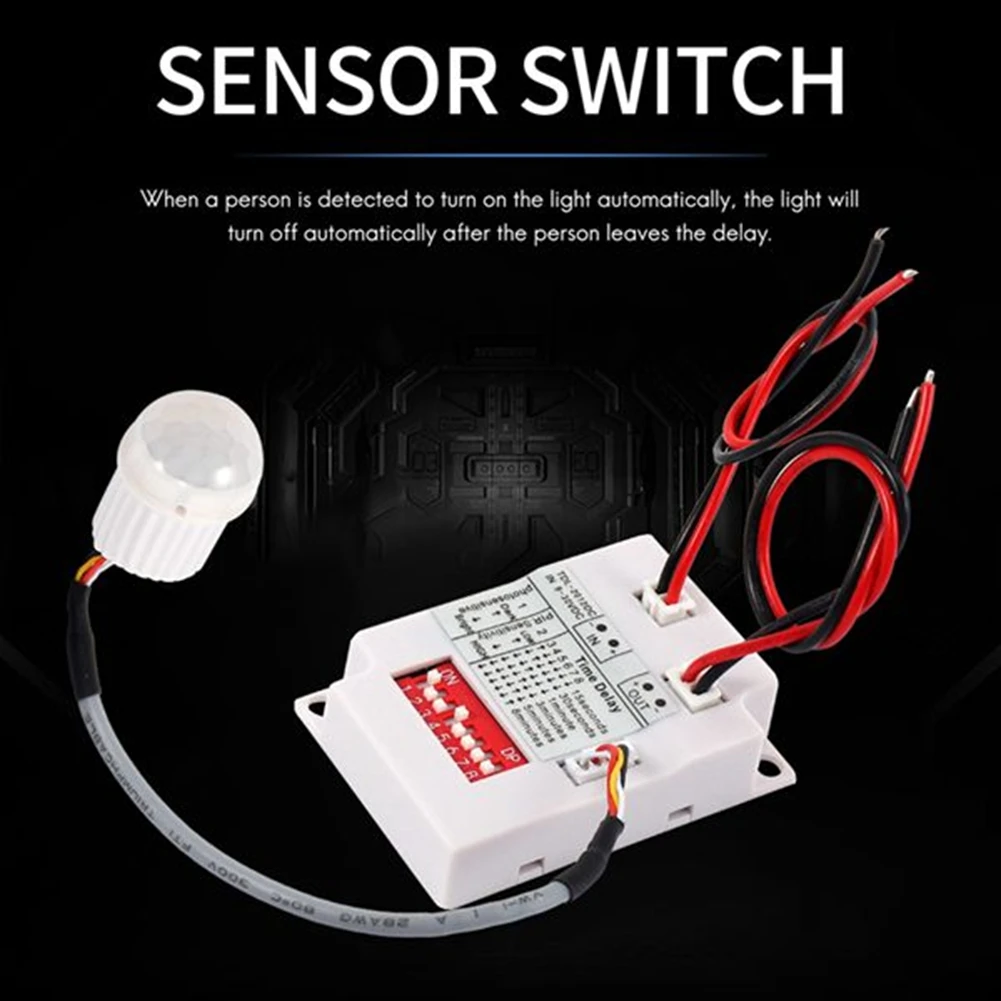 

12V 24V PIR Motion Sensor Switch IR Infrared Human Induction Time Delay Relay Switch Corridor LED Light Timer Control Module-AA2