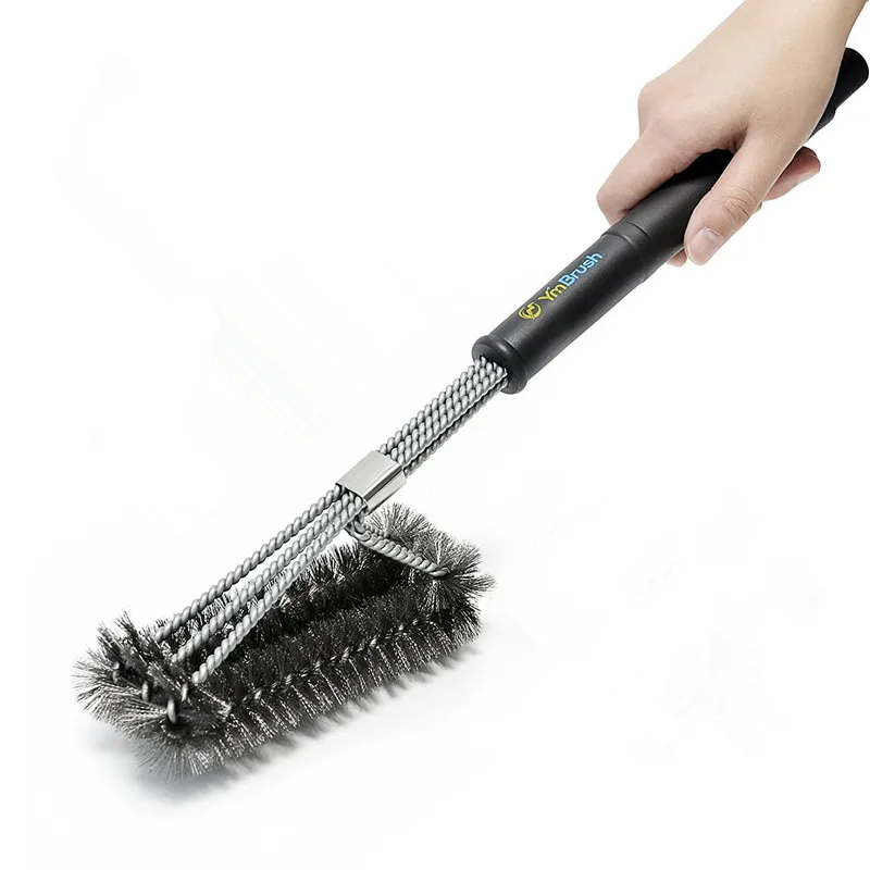 Steel BBQ Brush Grill and Scraper BBQ Cleaner Brush Perfect Tools Grill Cleaning Brush Ideal Barbecue Accessories Non-stick