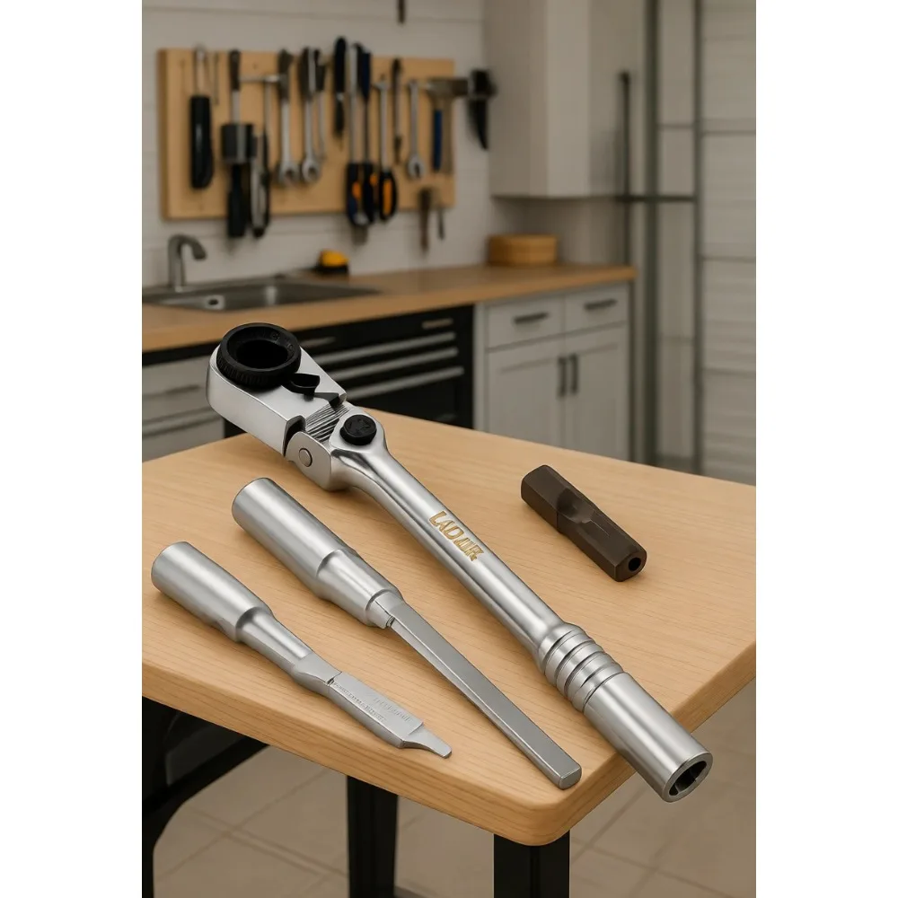 

3pc Small 1 4in Flex Socket Ratchet T Handle Wrench Set with Extension and Adapter