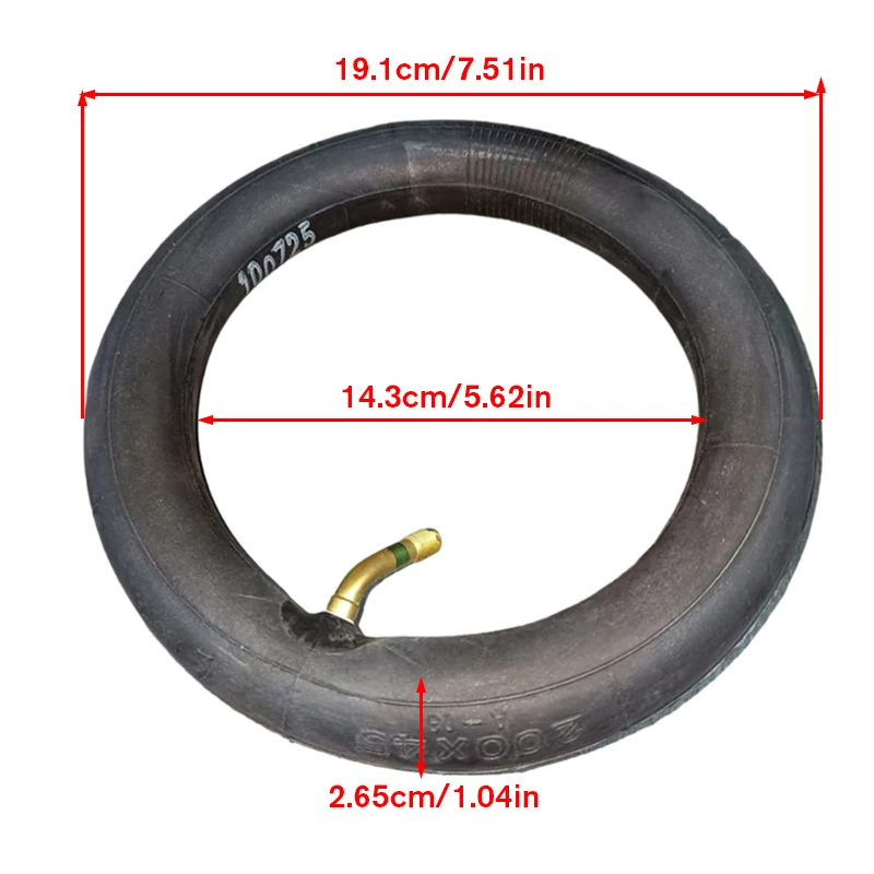 Camera d'aria per pneumatici da 8 pollici 200x45 adatta per scooter elettrico Rasoio Scooter E-Scooter Rasoio pieghevole E-Scooter