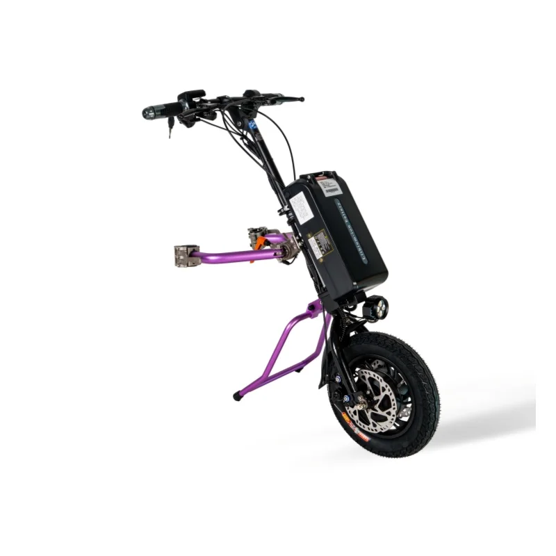 Picture 5: Coofull Direct Aluminum Alloy 350W 48V 28Ah Lithium 100km Long Range Electric Wheelchair Attachment with Quick Installation