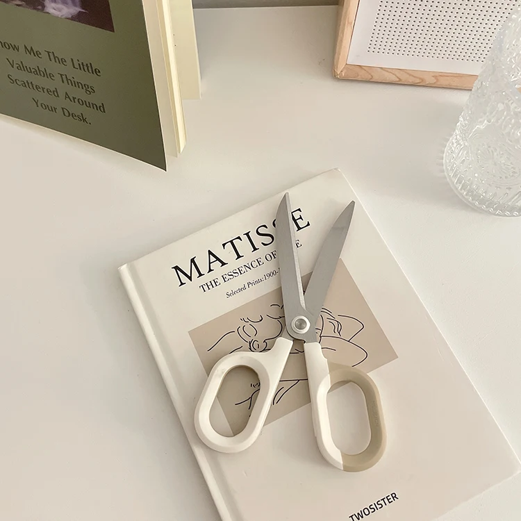 MINKYS Stainless Steel Kawaii Scissors Household Multifunctional Hand Scissors Express Box Paper Scissors Stationery