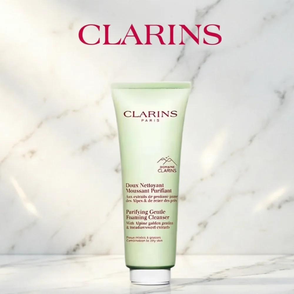 

Clarins Purifying Gentle Foaming Face Cleanser, очищает, освежает, смягчает и матирует кожу, подходит для комбинированной и жирной кожи, 125 мл.
