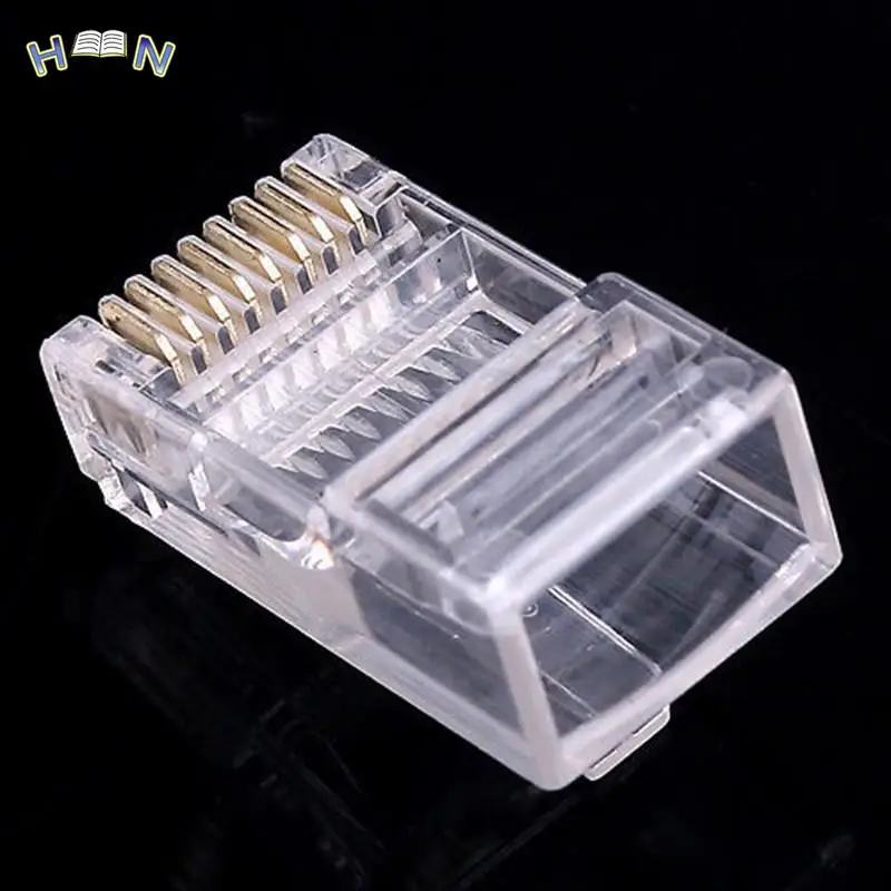 Hot 25PCS RJ45 RJ-45 CAT5 Modular Plug Network Connector for Cat5 Cat5e Cat6 Cable For Sale