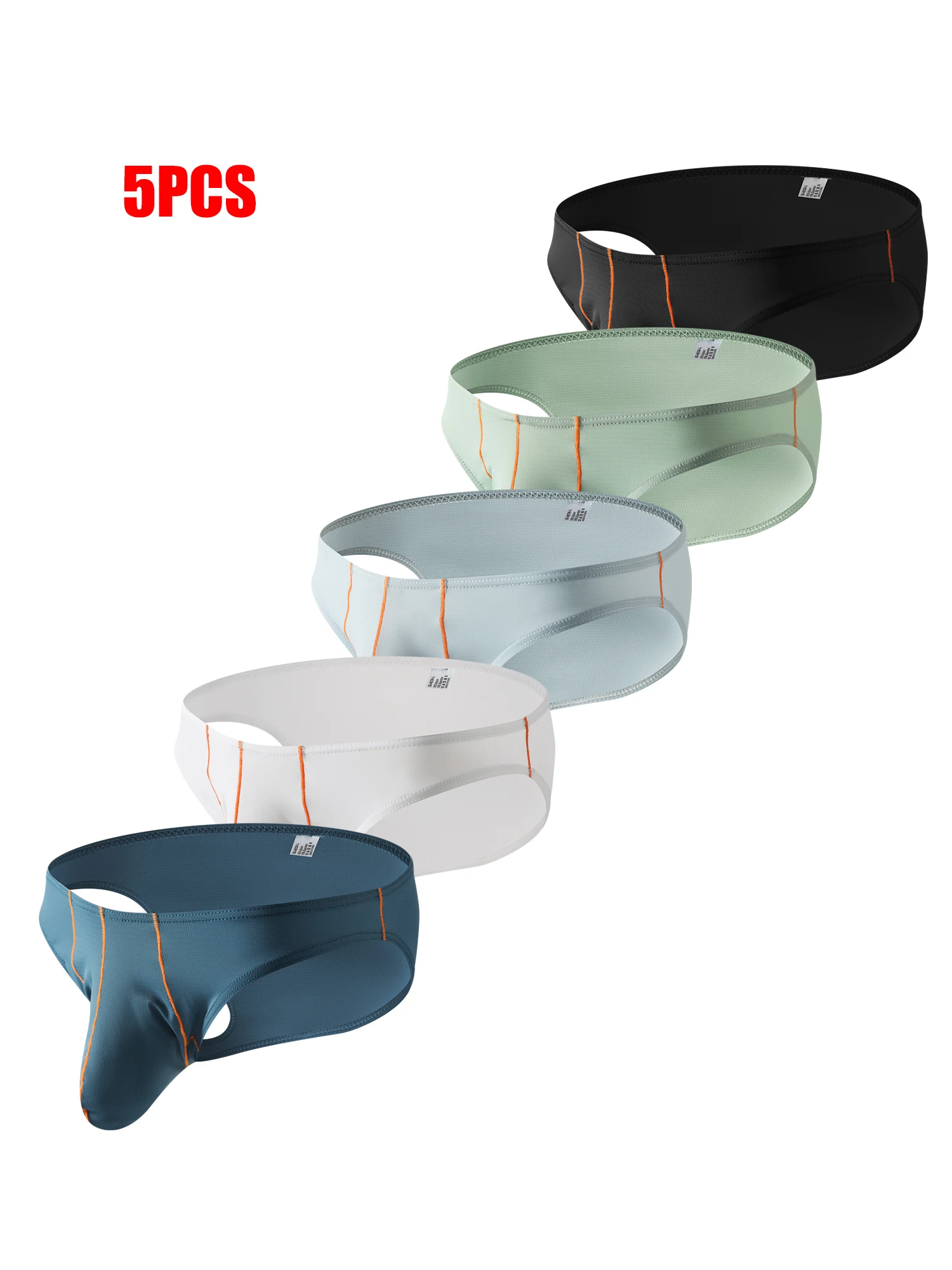 

5 шт. мужские дышащие высокоэластичные сексуальные трусы с низкой посадкой, нижнее белье