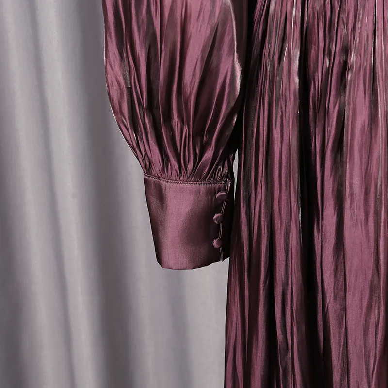 فستان سهرة مثير للنساء للشتاء والربيع بأكمام طويلة أنيق بفتحة عالية فستان ماكسي فاخر مطوي للحفلات فساتين 2026