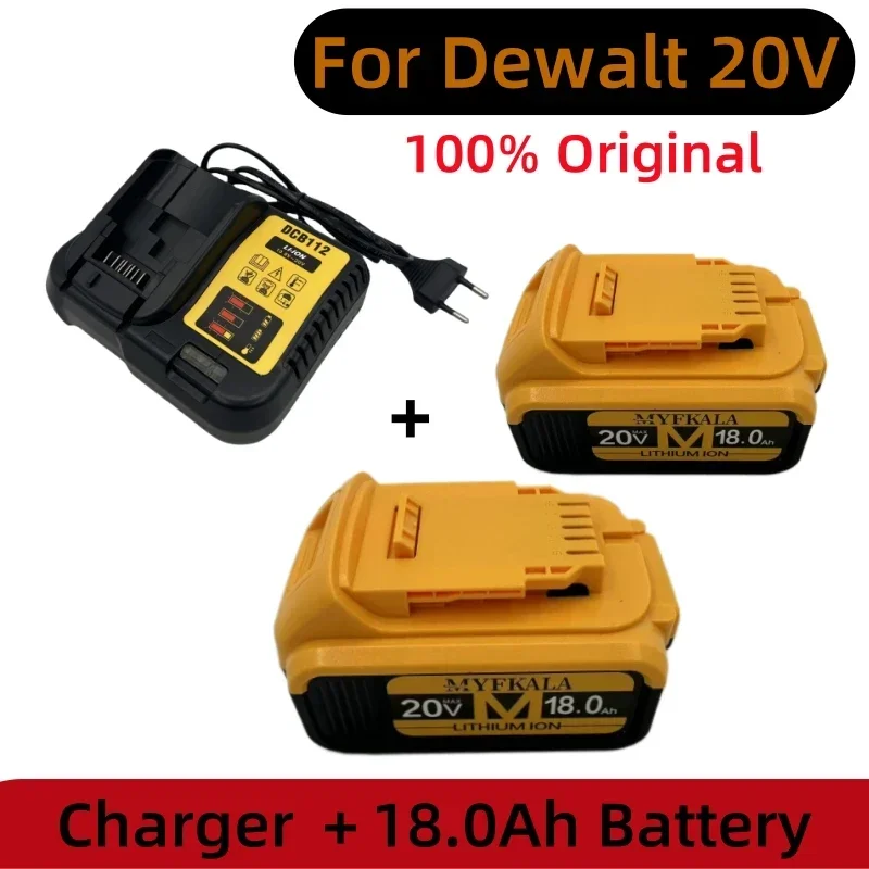 

New 100% Original 18000mAh 20V for Dewalt Power Tool Battery DCB206 20V 18.0Ah Battery DCB206 20V Battery DCB205 DCB204-2