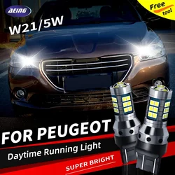 2pcs W21/5W LED Daytime Running Light Blubs DRL No Error For Peugeot 208 301 2008 MK2 Rifter EXPERT Partner Traveller Bus Van