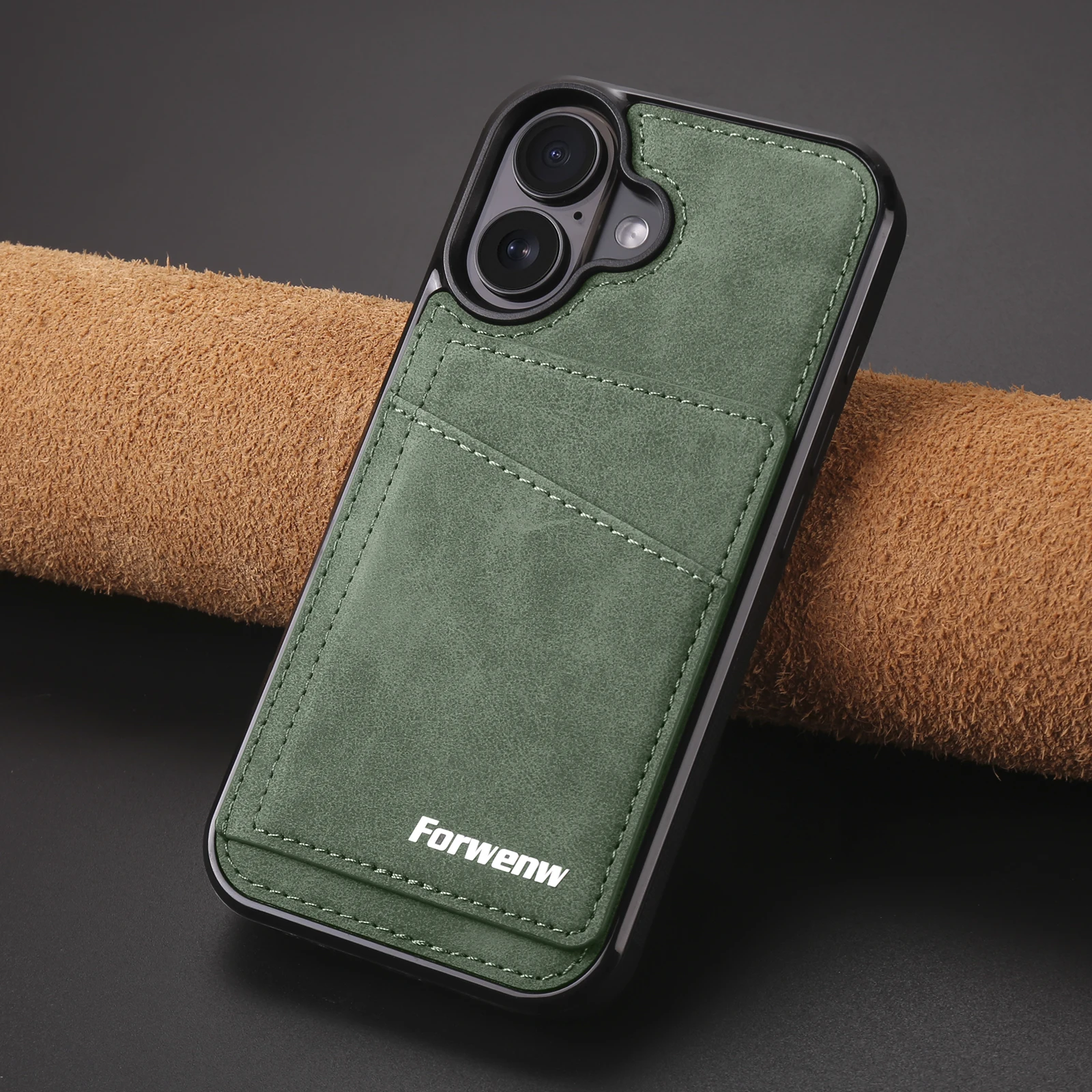 Business Flip Lederhülle für iPhone 18 17 Air 16E 17E 16 15 14 13 12 11 Pro Max Plus Mini mit integrierter Kartenfunktion und Geldbörse – Detail 9