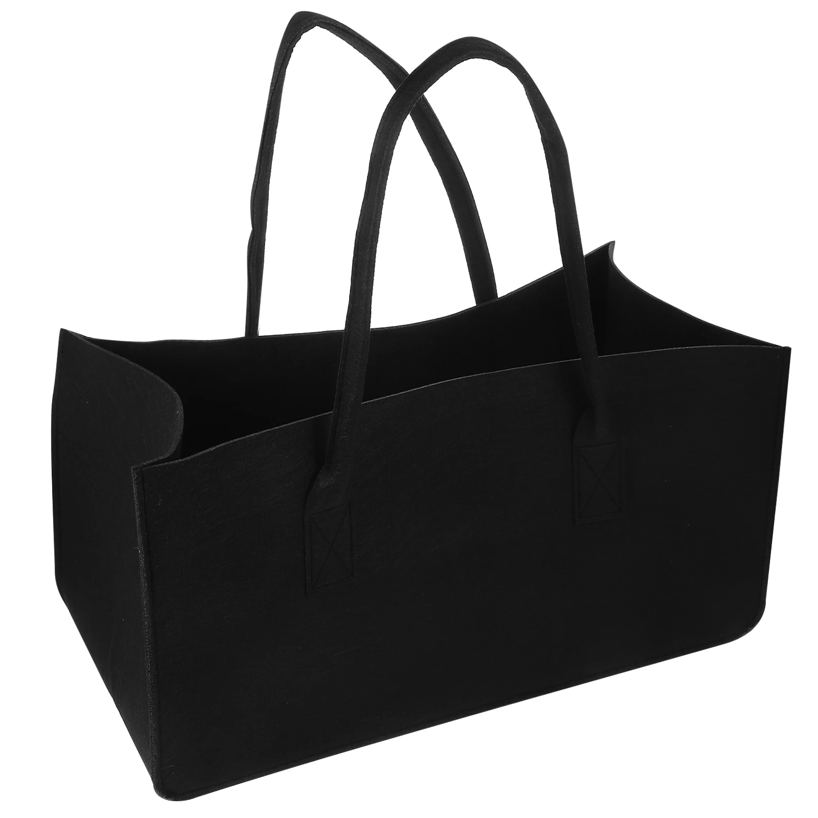 

Felt Storage Bag Large Capacity Foldable Firewood Holder Black Reusable Tote Bag ganizer Home Garden Camping Picnic Supplies
