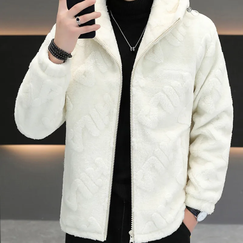 2023 Winter Letter Print Solid Color Hooded Men Jacket Short Clothes Trend Thickened Warm Jacket Homme Winter Jackets Mens