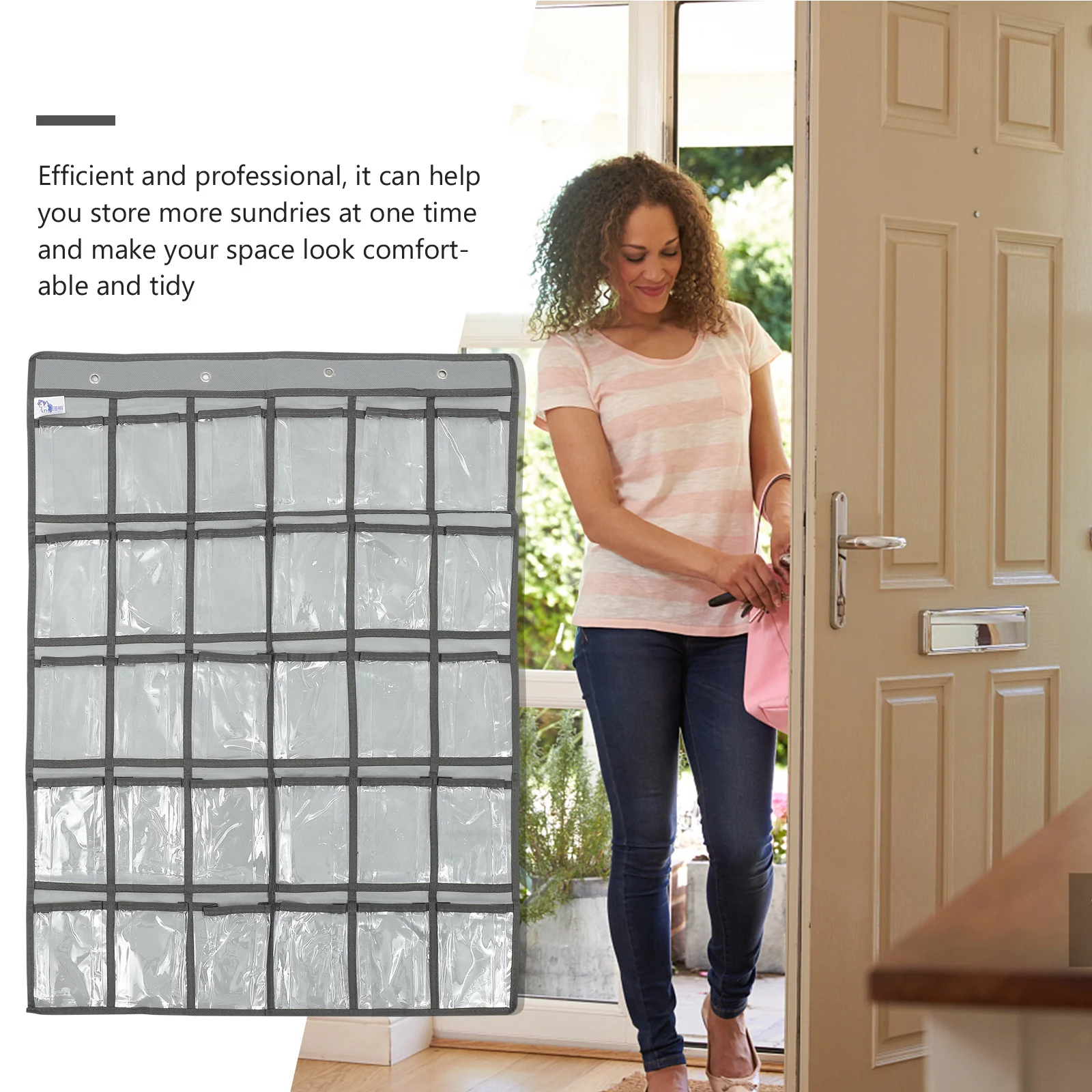 

1Pcs Multi-Pocket Wall Hanging Storage Bag for Home Office Door Back Organizing Sundries Efficient Space-Saving Cloth Container