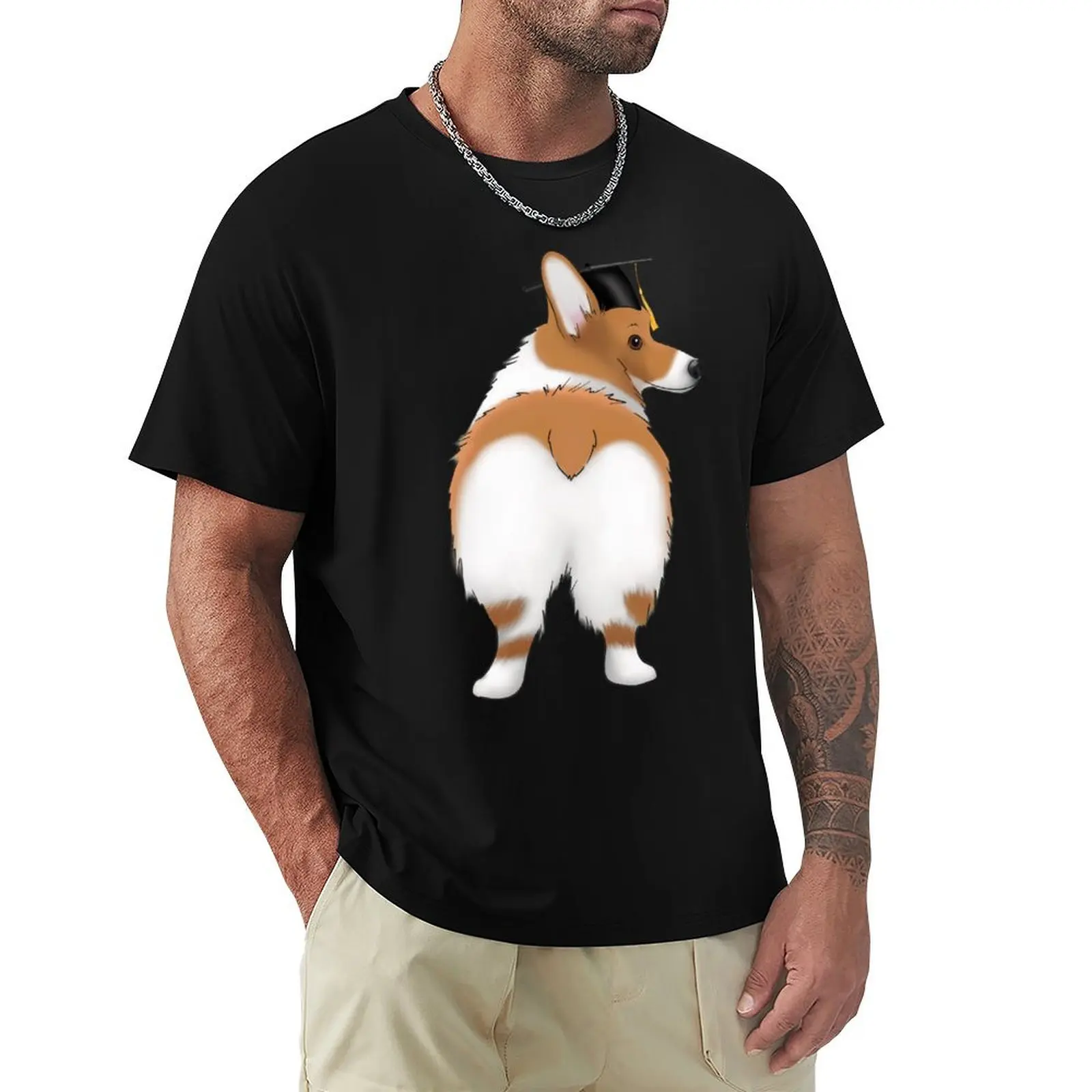 

Cute Corgi Butt Graduation Corgi Wearing a Graduation Hat T-Shirt funny meme t-shirts basketball graphic tees mens clothes