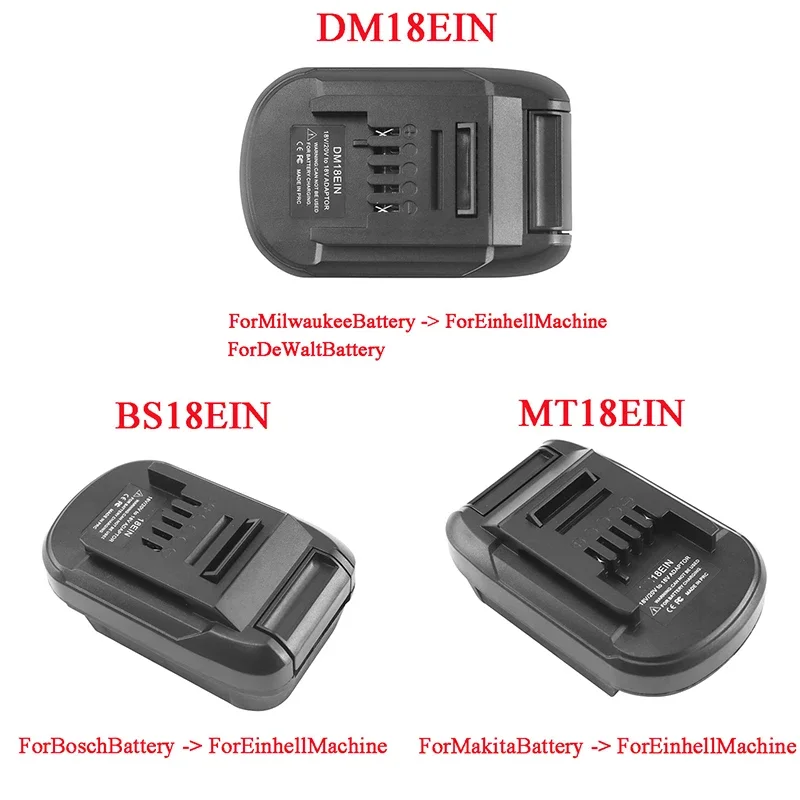 For Makita for DeWalt for Milwaukee for Bosch Li-ion Battery MT18EIN DM18EIN BS18EIN Adapter Converter for Einhell Lithium Tool