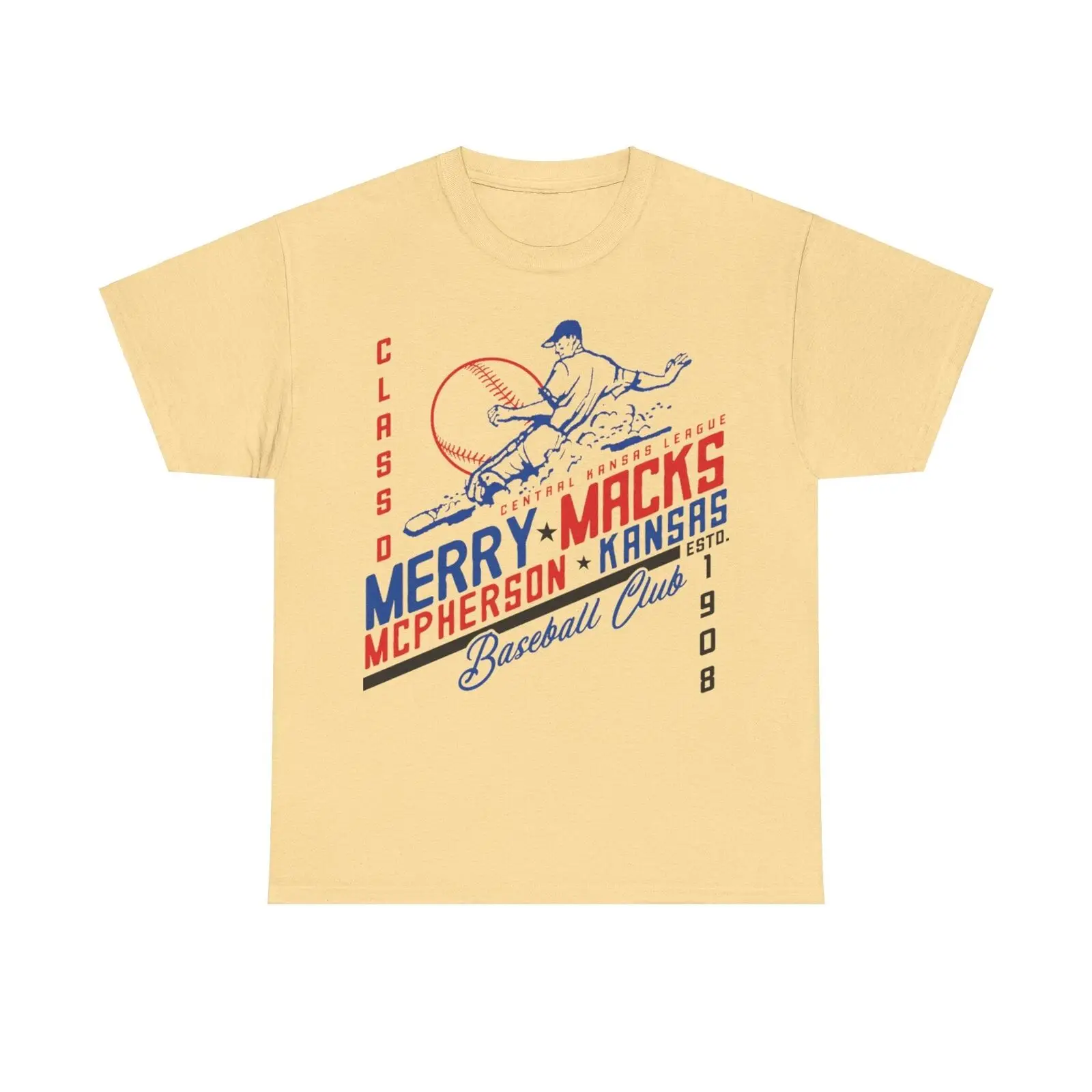 McPherson Merry Macks Est 1908 Kansas Baseball T shirt